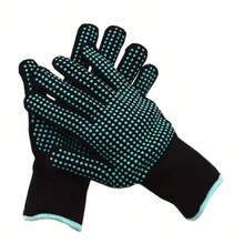 1 Par de Luvas de Contas Dupla Face - Luvas Antiderrapantes de Silicone com Contas de PVC Profissional de Dupla Face para Enrolar e Alisar o Cabelo, Tecido de Malha Durável com Silicone para Multifunção - Multicolorido - Visão 2