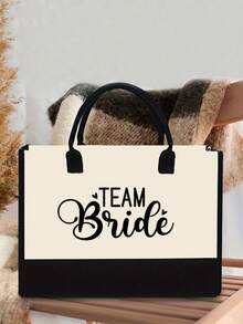 新娘手提包和化妆包套装，新娘印花拉链化妆包，个性化新娘礼物，适合婚礼、新娘送礼会、单身派对、订婚、蜜月、送给闺蜜的礼物、新娘纪念品 - 彩色 - 查看 7