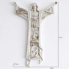 CYPNSEEKVER Escultura de Jesús De Oración De Crucifijo De La Pared De La Cruz DeFashion - como en la foto - Ver 3