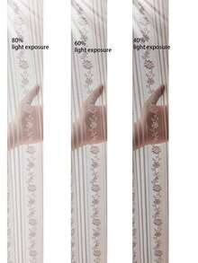 1pc French Style Sheer Curtain With 2 Side Pearl Lace Trim, Lightweight Semi-Sheer Bedroom Curtain, Princess Style - Baby Pink - View 8