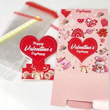 1pc/12pcs/24pcs/1set Valentine's Day Heart Bracelet & Valentine's Day Pull Coin Gift Box Surprise Set - Multicolor - View 11