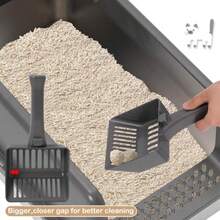 Paquete de 2 cajas de arena de acero inoxidable con tapa bandeja grande para gatos grandes 24 pulgadas de largo x 16 pulgadas de ancho x 9.8 pulgadas de alto caja de arena de metal de lados altos - Gris - Ver 4