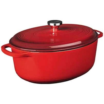 CYPNLodge Horno holandés de hierro fundido esmaltado Rojo 6.6 l 1Fashion
