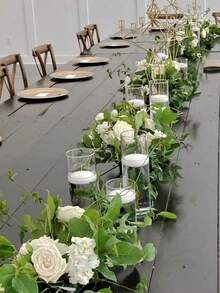 1 pieza Soporte de vela de vidrio transparente, Jarrón de vidrio cilíndrico, Adecuado para decoración de mesa, Arreglo floral artístico, Centropieza para fiesta de boda, Decoración interior, Cena romántica a la luz de las velas, Accesorios de boda (velas no incluidas), Regalo del Día de San Valentín, Jarrón de alta transparencia, Se puede usar como decoración de mesa de comedor - Jarrón de cristal para candelabro - Ver 9