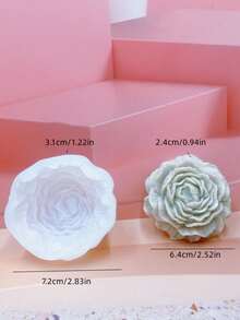 1 件牡丹花硅胶蜡烛模具，适用于制作 3D 花香蜡烛、石膏香薰石、树脂工艺品、家居装饰、母亲节礼物、节日礼物、派对装饰 - 白色 - 查看 12