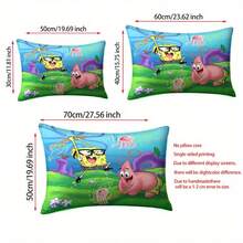 SpongeBob SquarePants 1pc Cartoon Sponge Pattern Throw Pillow Cover - With Zipper Closure, 100% Polyester, All Season Home Decor Cushion Cover, Soft & Comfortable, Suitable For Living Room Sofa, Bedroom, Office, Travel, Camping - Ideal Gift - Multicolor - View 5