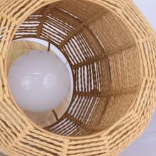 JOYINLED 波西米亚风格手工编织灯罩，乡村风格，适合卧室和客厅，可用作吊灯或台灯（仅灯罩）。 - 28公分 - 查看 7