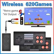 Consola de juegos retro, mini consola de videojuegos portátil clásica incorporada 620+ juegos de edición clásica, salida AV y controladores de juegos duales - Negro - Ver 3