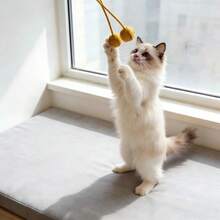 1pc Macrame Handmade Cat Teaser Wand, Knotted Ball, Chew Toy, Pet Interactive Toy - Multicolor - View 6