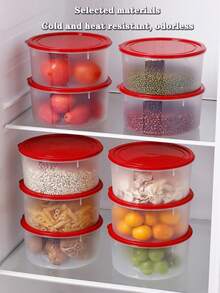 12件套透明食品储物盒，带密封盖（6个盒子+6个盖子） - 适用于存放水果、蔬菜、肉类、零食、坚果等 - 可微波炉加热，可重复使用塑料厨房收纳套装 | 防漏储物盒 - 彩色 - 查看 6