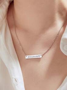 1 pieza Collar personalizable de amor creativo, collar de acero inoxidable personalizado, producto personalizable, collar con nombre, diseño de colgante de madre sosteniendo con doble significado de amor, regalo personalizado significativo de Halloween/Navidad para mujeres - Multicolor 2 - Ver 7