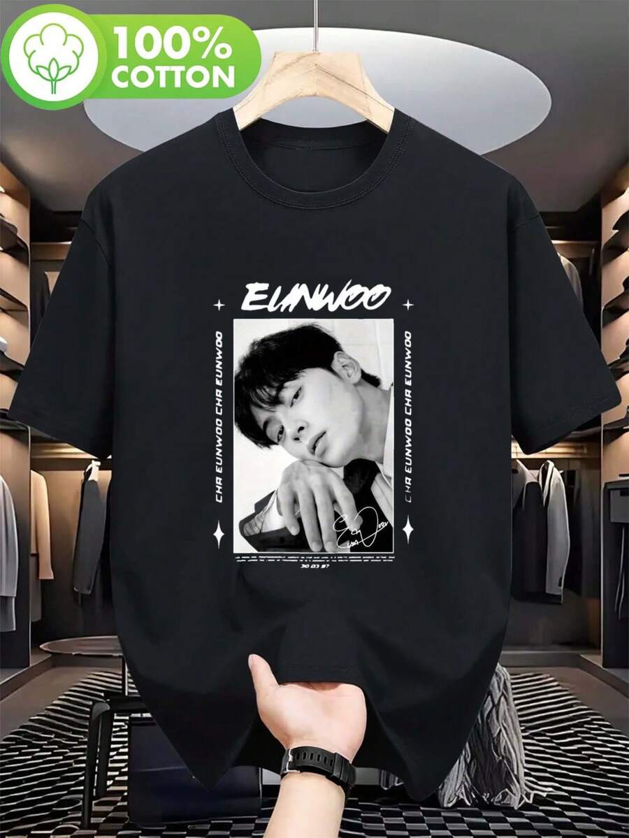 ChaS EunwooS Suho True Beauty Tshirt Gift Fans New New Designer Clothes Fashion Graphic Casual Homme - 黑色 - 查看 1
