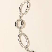 1 pièce Chaîne de taille en métal ovale, accessoire mode minimaliste pour robe de costume, ceinture de taille en alliage de zinc de couleur unie décontractée pour femmes, toutes saisons - Même style décliné en plusieurs couleurs - Voir 5