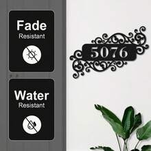 Personalized Metal Address Plaque/Custom House Number Address Sign/Front Door Wall Hanger Signs Metal Sign Outdoor /Housewarming Gifts - Black - View 4