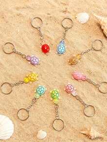 5/10/20pcs Night Light Multi Color Mini Turtle Keychain, Sparkling Turtle, Party Gifts, Small Turtle Resin Accessories, Suitable For DIY Accessories, Mobile Phone And Bag Pendants, Turtle Statue Accessories, Keychain Pendants ((Mixed Hair Of Multiple Colors) - Multicolor - View 6