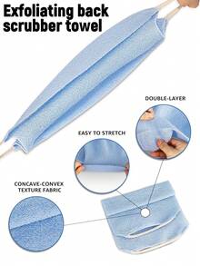 1pc Nylon Back Exfoliating Scrub Towel, Long Drawstring, Painless Exfoliating Cloth, Home Use, Men Bath Towel - Multicolor - View 4