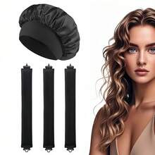 3pcs/4pcs Set No Heat Hair Curler Tools, Convenient Hair Styling Set Includes Foam Hair Rollers, Sleep Curlers, Rubber Curling Rods For Women, Slouchy Wave Sleeping Hair Curler Tube Set, Minimalist European & American Style