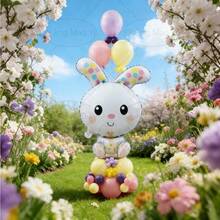 38pcs Easter Rabbit & Chick Party Balloons, Includes Easter Eggs, Bunnies, Hatching Chicks, Suitable For Easter Celebration - Multicolor - View 4