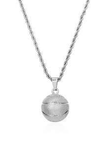 1pc Stainless Steel Basketball Pendant Necklace, Couple Sports Series Necklace - Basketball - View 6