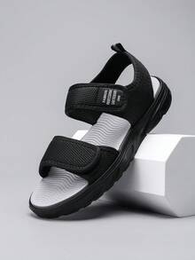 Sandalias casuales de verano para hombres con - Negro Marrón - Ver 4