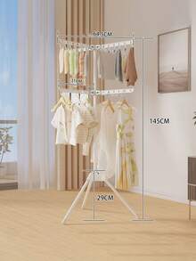 1个节省空间的折叠式衣架，多层小件可折叠衣架，带挂钩，适用于阳台、卧室、室内，多功能大容量晾衣架，可折叠三脚架式晾衣架，适合室内外使用，居家、宿舍、旅行 - 休闲风格裤子、衬衫、裙子晾衣架 - 彩色 - 查看 15