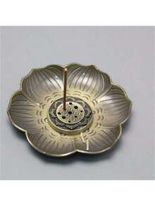 2pcs Vintage Lotus Incense Burner/Holder, Elegant And Compact Design, Suitable For Living Room, Bedroom And Other Spaces - Bronze - View 4
