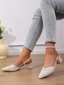 Sandalias con tacón para adolescentes - Beis - Ver 2