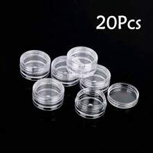 25个迷你透明乳霜罐，3克/5克，空塑料化妆品容器，透明样品瓶，眼影/唇膏罐，旅行装化妆品样品罐，空迷你瓶，适合感恩节、万圣节和圣诞节 - 無色 - 查看 13