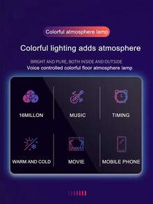 Đèn sàn góc RGB hiện đại, đèn sàn LED thông minh, đèn chiếu sáng không gian âm nhạc RGB, nguồn USB 5V, đèn sàn LED nhiều màu, đèn chiếu sáng phong cách Bắc Âu, thích hợp cho phòng khách, phòng ngủ, tiệc tùng, dạ hội, phòng chơi game, phòng tập nhảy, phòng phát trực tiếp, giao diện USB, đèn USB, phụ kiện máy tính, ngày lễ tình nhân, tiệc Giáng sinh, trang trí nhà cửa ngày lễ. - Nhiều màu - Xem 5