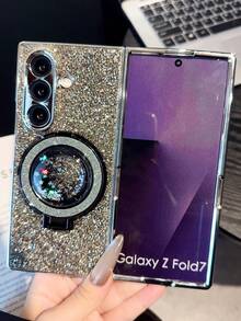 1pc Electroplated Rhinestone Glitter Liquid Quicksand Phone Case, Suitable For Samsung Galaxy Z Flip7, Galaxy Z Flip6, Galaxy Z Flip5, Compatible With Galaxy Z Flip7 FE, Galaxy Z Fold7, Z Fold6, Z Fold5, Z Fold4 - Multicolor - View 55