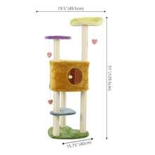 CTR1002A Aisling - Árbol de Gato Moderno de 4 Niveles con Postes de rascar Perca de Siesta y Juguetes Colgantes Multicolor - como en la foto - Ver 5