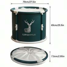 1个便携式可折叠浴缸 - 独立式浸泡浴缸，适合小空间，无异味，易于存放。是旅行和节日礼物的理想选择。