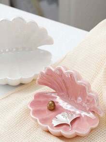 1pc Shell Jewelry Tray, Artistic Decorative Style, Multifunctional Half-Circle Key And Jewelry Storage Rack, Suitable For Entryway/Vanity, Home Decor, Thoughtful Gift For Mother/Friend - Wedding Gift, Jewelry Tray, Essential For Sun Protection Travel - Multicolor - View 3