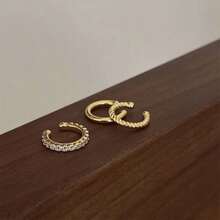 3-Piece Clip-On Earrings Set Non-Pierced Ear Jewelry For Women & Girls - Vàng - Xem 4