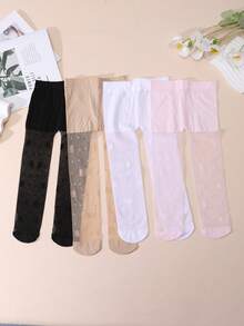 4 Pairs Baby Girls' Cute & Sweet Style Thin Tights/Pantyhose, Suitable For Spring/Summer, Dance Wear - Multicolor - View 8
