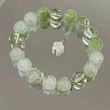 A Glass Bead Bracelet, Women's Accessory Bracelet, Suitable For Everyday Work Wear - 綠色 - 查看 4