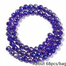 1 Strand 8mm Transparent Crystal Multi-Faceted Beads, Shiny Coated Glass Beads For DIY Jewelry Making, Approx. 68pcs/Strand - Transparent Flower Ball Beads - View 15