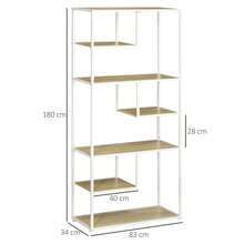 HOMCOM Estantes de livros - Carvalho - Ver 7
