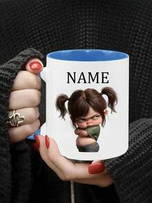 Customizable Mug - The Perfect Gift Choice, Featuring Personalized Cartoon Character Patterns On A Coffee Mug, Suitable For Valentine's Day, Unique Couples Mugs, Bridesmaids' Gifts, Newlyweds' Mugs, Housewarming Gifts, Anniversary Gifts, Graduation Gifts, Girlfriend Anniversary Gifts, Mother's Day Gifts, Birthday Gifts, Children's Day Gifts, And Father's Day Gifts.