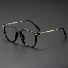 1PC Fashion Glasses - Classic Square Metal Frame, Transparent Lens, Cyberpunk Style, Unisex - 1 - Màu đen bóng và bạc - Xem 3