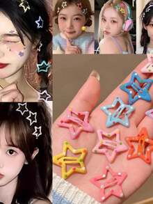 Star-Shaped Hair Clips, 10/20/30 Pieces, Kit With 3 Designs, Easy To Use - Kẹp đơn giản - Xem 6