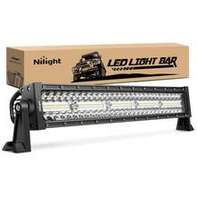 Nilight - Luces LED para camiones 18024C-A, 420 W, 20 pulgadas, triple , 42000 lm, barra, conducción de barco, todoterreno, para camiones, 2 años - Luces de triple  de 22 pulgadas y 480 W - Ver 12