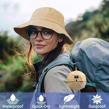 Waterproof Quick Dry Bucket Hats Woman Men Packable Foldable Rain Hat Lightweight Hiking Hat - Grey + Small--medium (size: 22 -22 3/4") - View 4