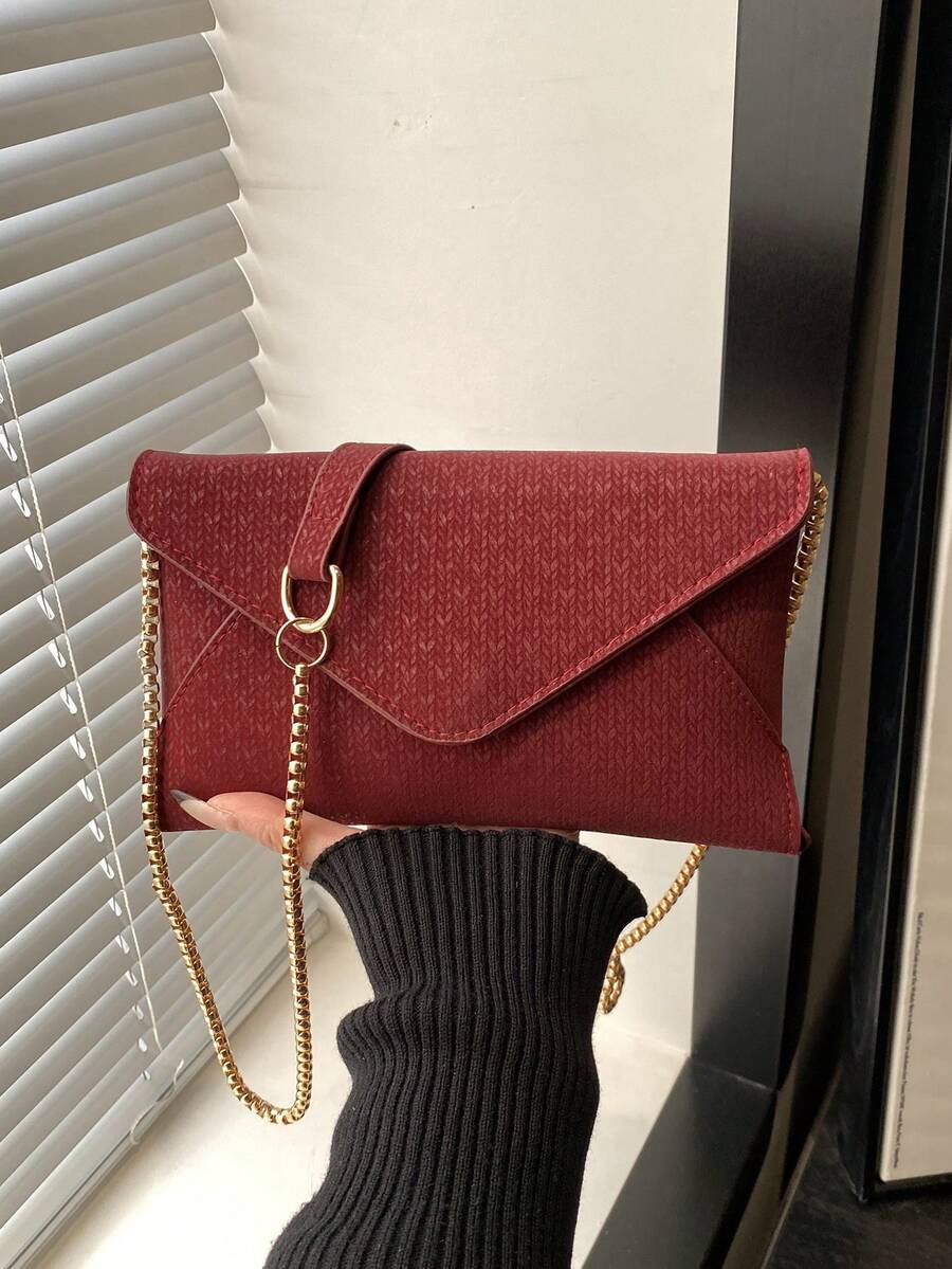 Small Envelope Bag, Unique Design Women Handbag - Red - View 1