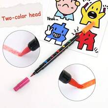 12支/24支双头闪光马克笔，色彩鲜艳，闪光水彩笔，适合学生使用，是DIY手工、贺卡、马克杯、木制装饰、素描和专业艺术创作的理想之选，也适用于工艺品制作、艺术绘画、学习用品、礼品创意、返校礼物等。 - 彩色 - 查看 5