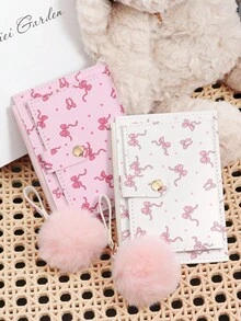 这款卡包饰有精致的绒球，黑色蝴蝶结爱心图案搭扣，时尚轻薄便携，可装现金、身份证、信用卡、零钱，是生日、周年纪念日、圣诞节、情人节等节日送给爱人、女士、女孩、青少年、大学生、学生、书包、学习用品包等的理想之选，也适合学校宿舍和返校季使用。 - 黑色 - 查看 4