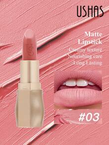 USHAS Matte Lipstick, 11 Colors Available, Nude Velvet Texture Lipstick, Long-Lasting Waterproof, Easy To Apply, Non-Stick, Great For Valentine's Day Gift, Suitable For Daily Makeup - #03 - View 2