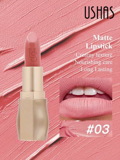  USHAS Matte Lipstick, 11 Colors Available, Nude Velvet Texture Lipstick, Long-Lasting Waterproof, Easy To Apply, Non-Stick, Great For Valentine's Day Gift, Suitable For Daily Makeup