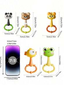 1pc Baby Rattle Toy - Early Learning Toy For Children, Can Strengthen Grip And Motor Skills, Promote Visual And Auditory Development, Manual Shake To Make Sound, Infant Educational Toy, Ideal Gift For Baby Boys And Girls On Birthday And Holidays - Multicolor - View 9