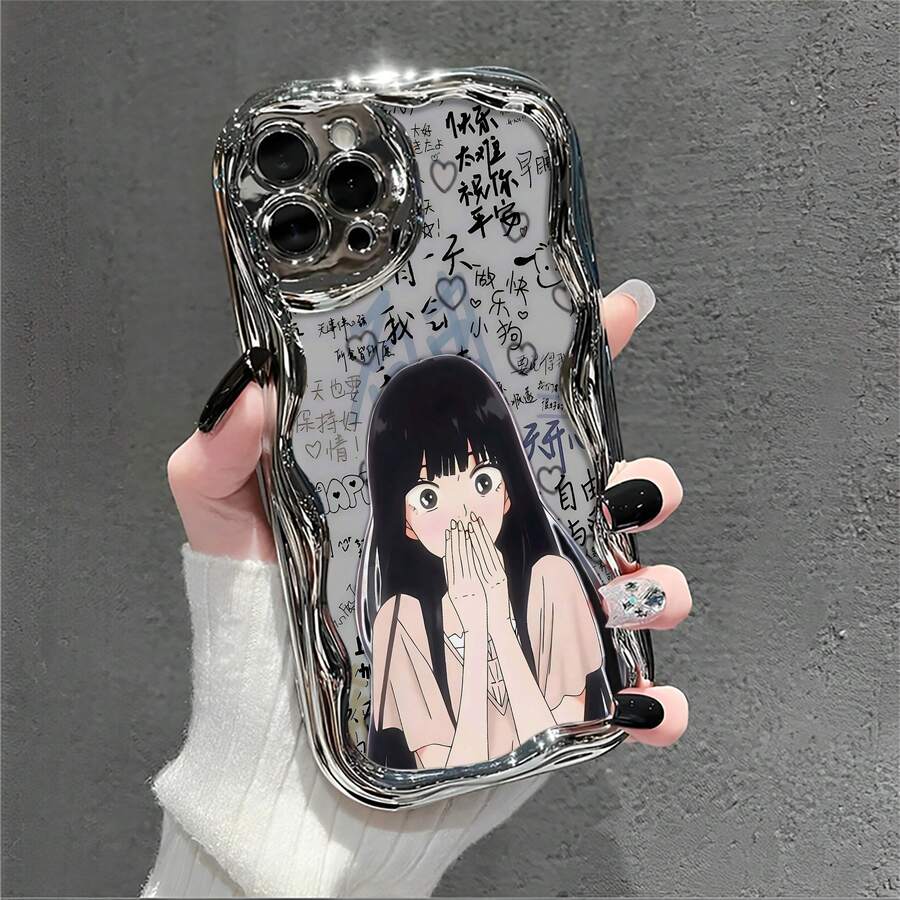 アニメガールサプライズエクスプレッション電話ケース  17  16 Pro Max  15 Pro Max  13 および  12 と互換性があります。プレミアム電気メッキ仕上げのオールソフトTPU素材で作られています。クリーミーな波の質感。フルエッジ保護。正確なカットアウト。ぴったりフィット。快適なグリップと優れた質感。家族、友人、恋人、ボーイフレンド/ガールフレンド、バレンタインデーに最適なギフトです。 - シルバーLB88 - チェックする 1